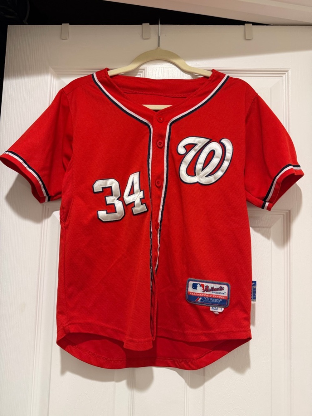 MLB Washington Nationals Kids' bryce Harper Red #34 Baseball Jersey